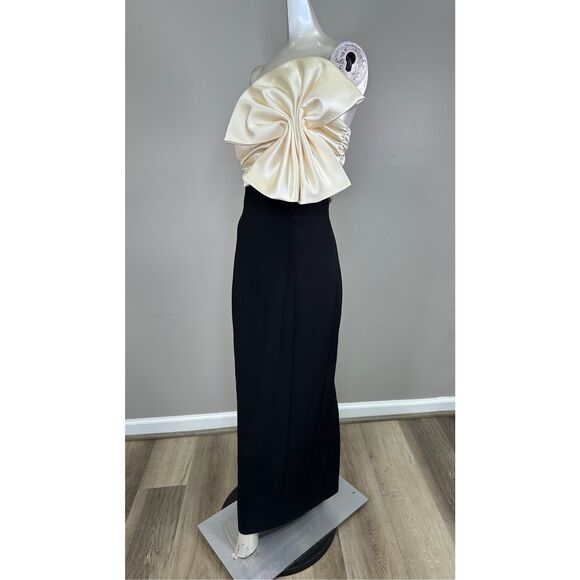 Ronny Kobo Kane Satin Bow Column Cocktail Dress Medium $698 - Picture 6 of 11